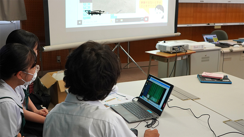 田辺市 大塔中学校３年生で「ドローンプログラミング」の体験授業を行いました［開催日 2023/07/12］